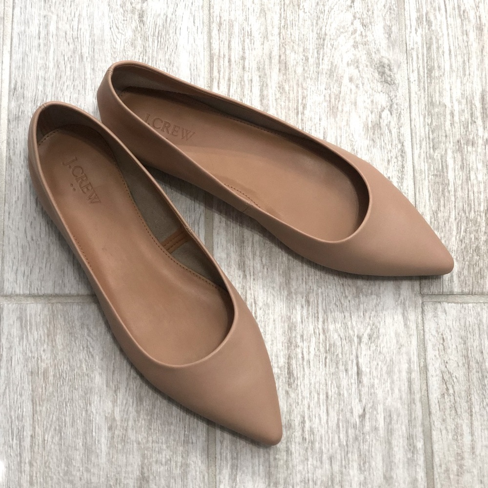 J. Crew factory nude point flats, leather sz 9 LIKE NEW
